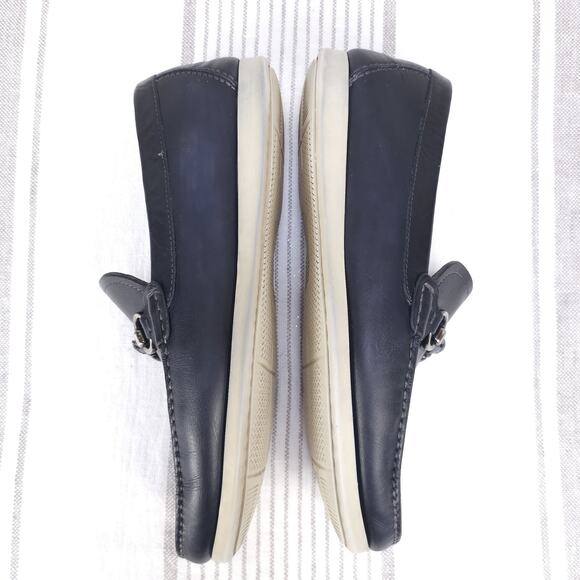 MAGNANNI Shoes Mens 8.5 Navy Blue Leather Bit Marbella Loafers Preppy Docksiders - Picture 10 of 14